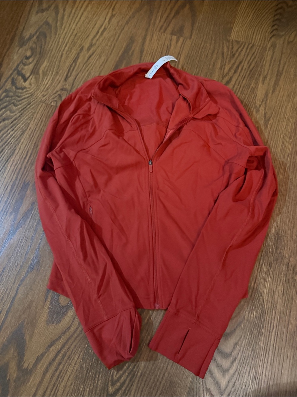 lululemon athletica rust-red long sleeve full zip define luon